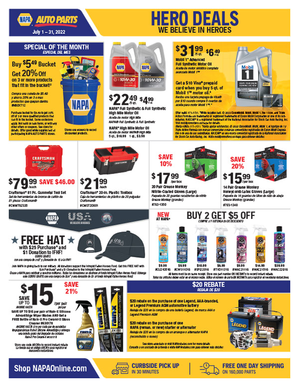 NAPA Parts Place » Monthly Circular